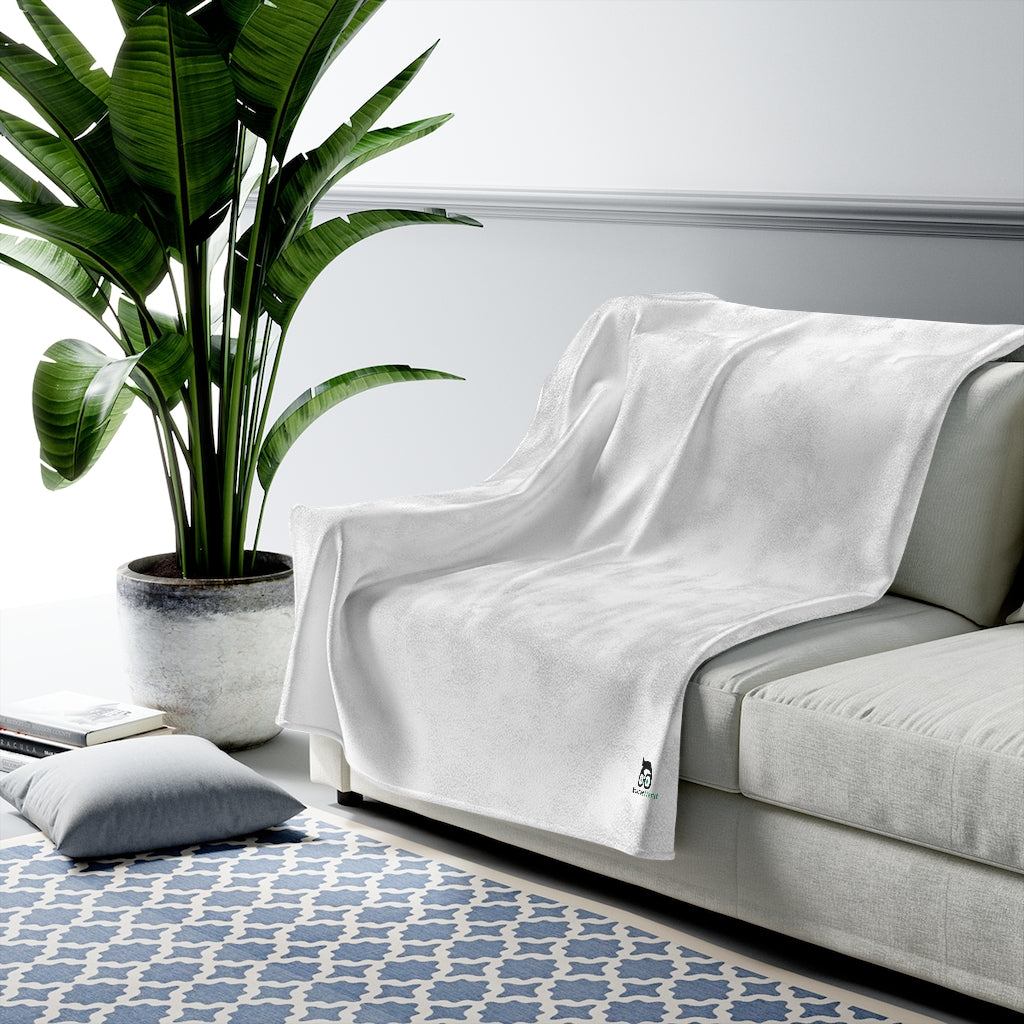 Custom Velveteen Plush Blanket (white)