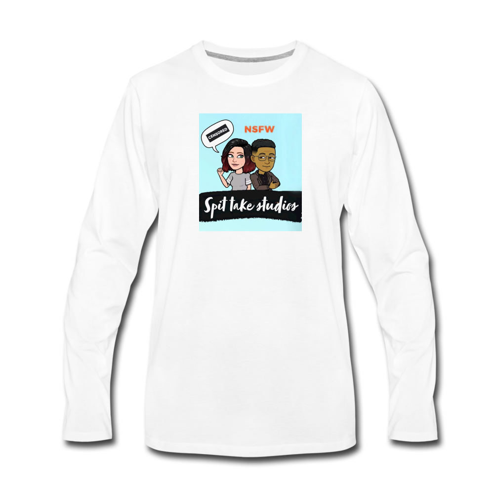 Spit Take Long Sleeve T-Shirt - white