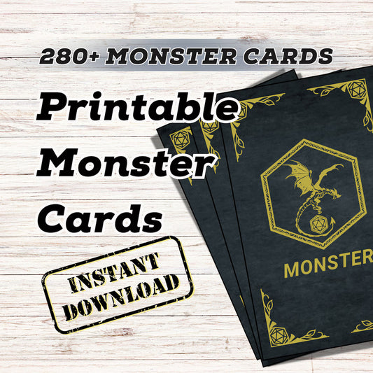 280 Monster Cards from Dungeons & Dragons 5E