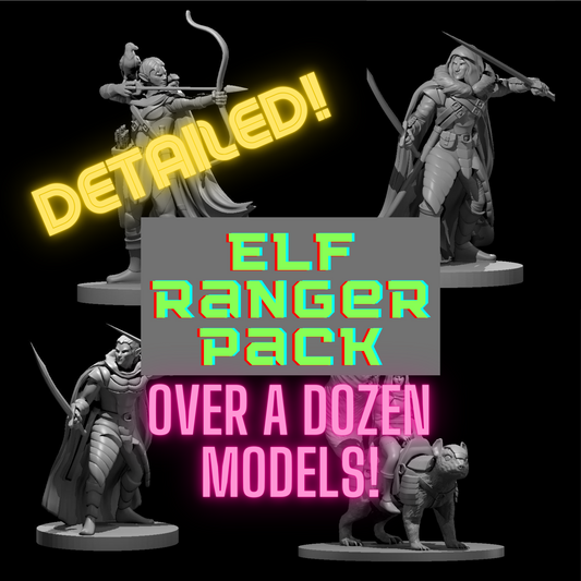 Elf Ranger Miniature STL Pack