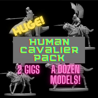 Human Cavalier Miniature STL Pack