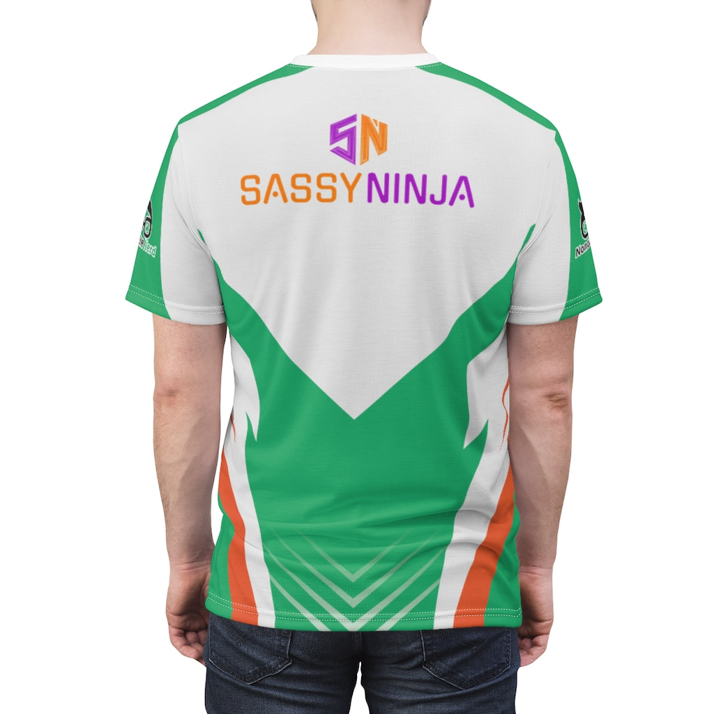 Sassyninja White/Green Gamer Jersey