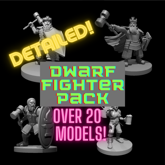 Dwarf Fighter Miniature STL Pack