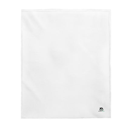 Custom Velveteen Plush Blanket (white)