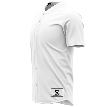 Custom Plain White Gamer Jersey (button down up to 5XL)
