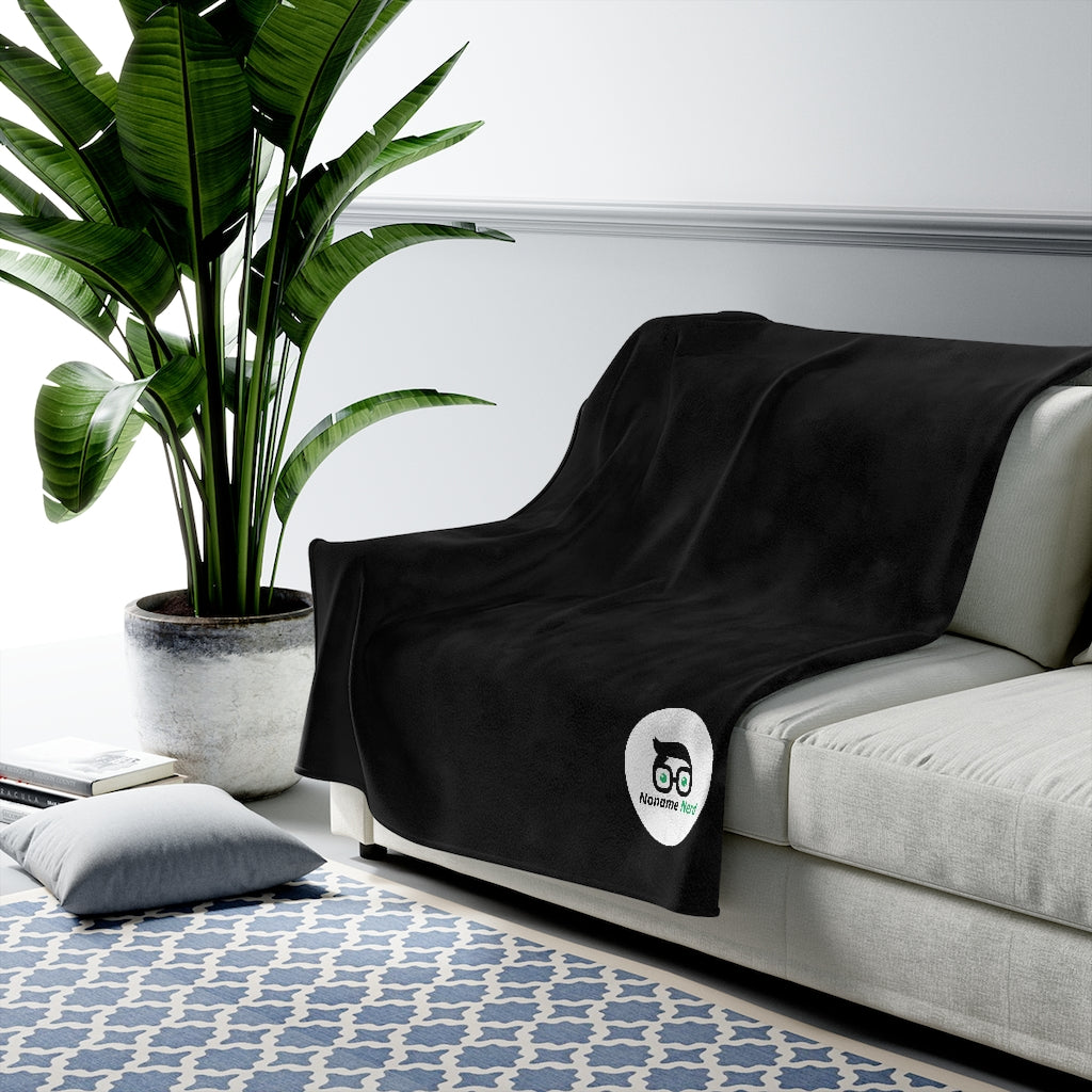 Custom Velveteen Plush Blanket (black)