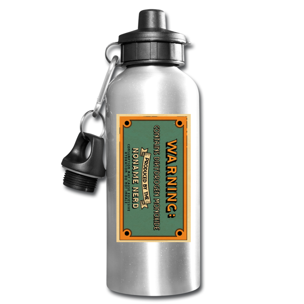 Dihydrogen Monoxide Water Bottle - silver
