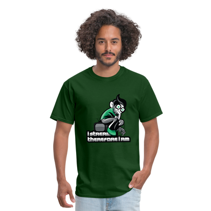 I stream therefore I am t-shirt - forest green