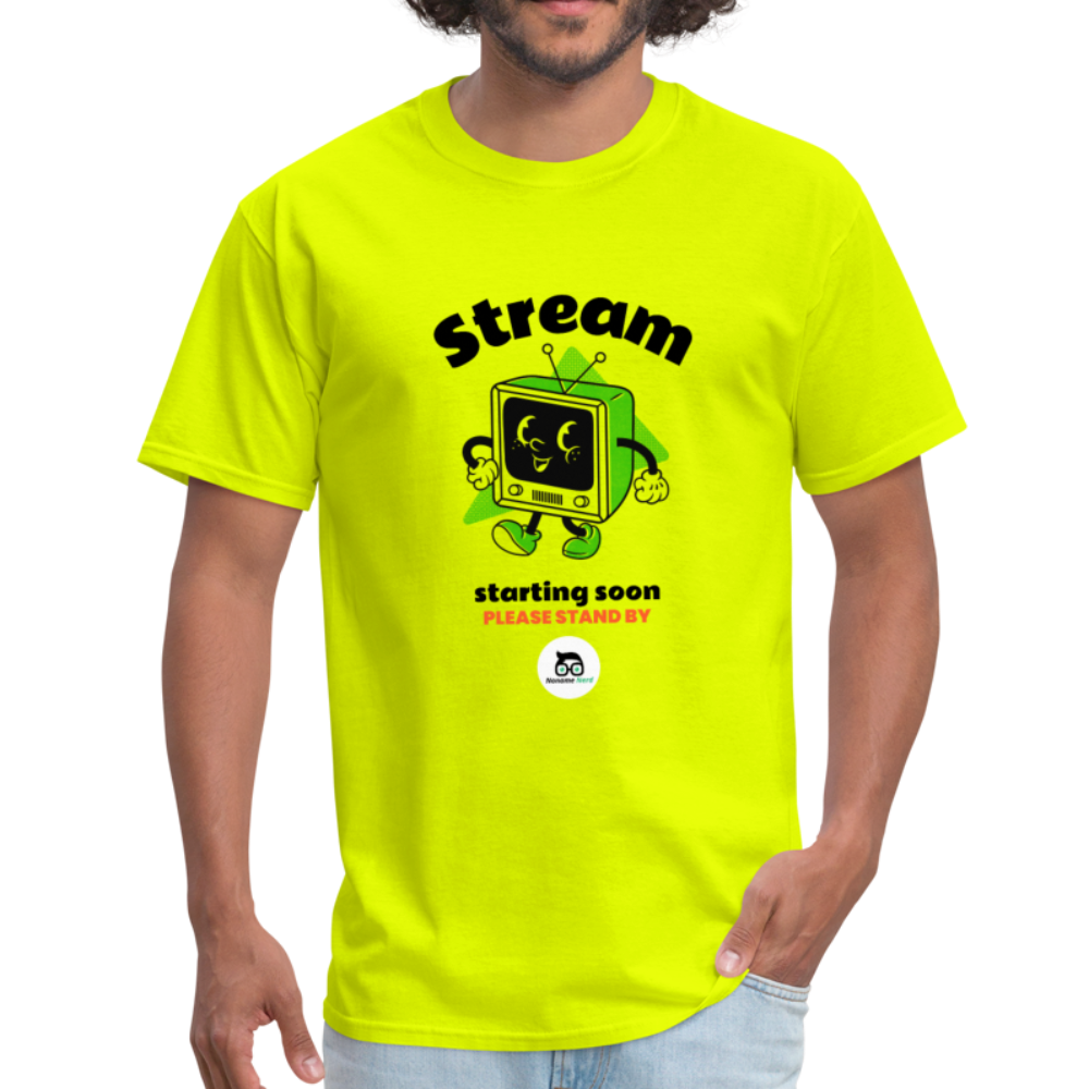 Vintage Stream Starting Soon T-shirt - safety green