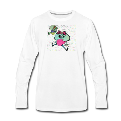 Happy Fat Cupcake Long Sleeve T-Shirt - white