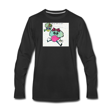 Happy Fat Cupcake Long Sleeve T-Shirt - black
