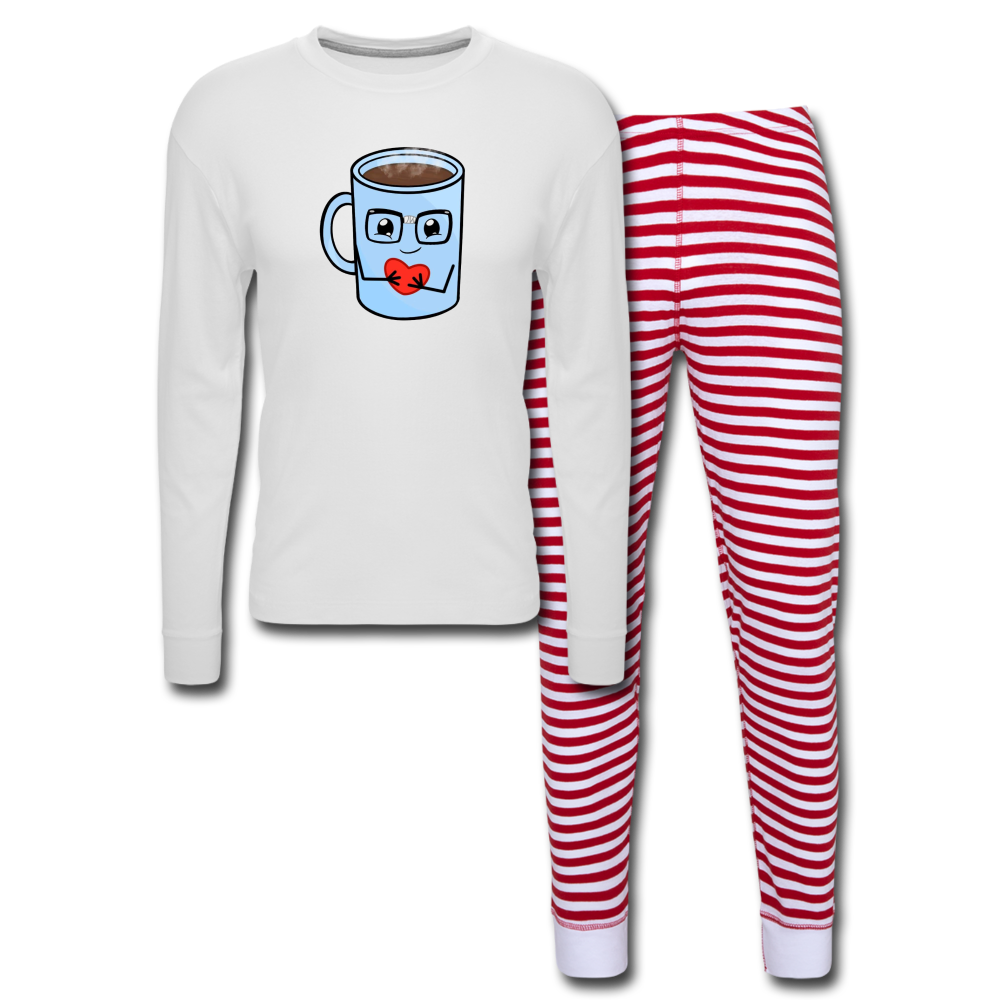 BARE BONEZ Unisex Pajama Set - white/red stripe