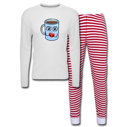 BARE BONEZ Unisex Pajama Set - white/red stripe