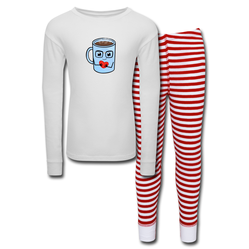 BARE BONEZ Kids’ Pajama Set - white/red stripe