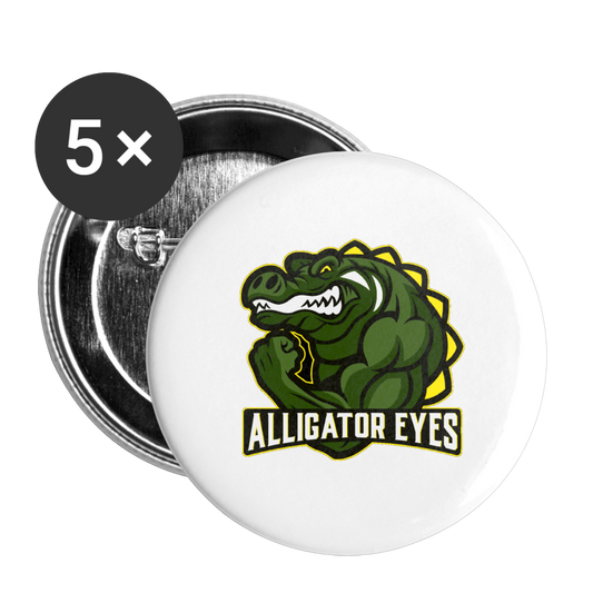 Gators Swamp Buttons large 2.2'' (5-pack) - white