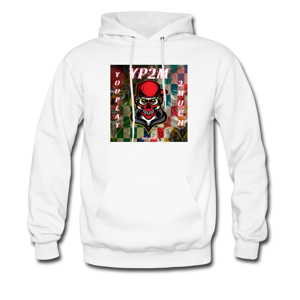 You Play 2 Much Hoodie - white