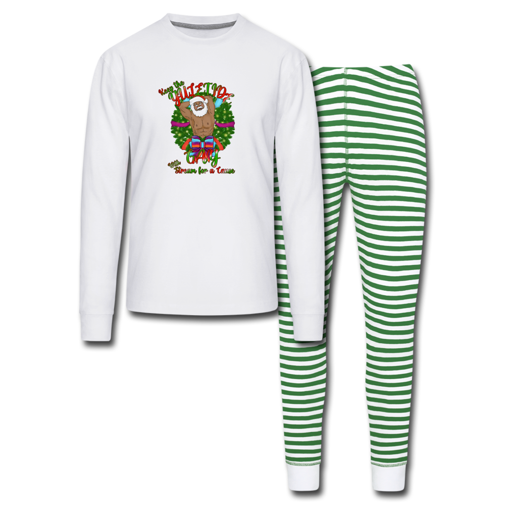 Stream for a Cause Pajama Set #2 - white/green stripe