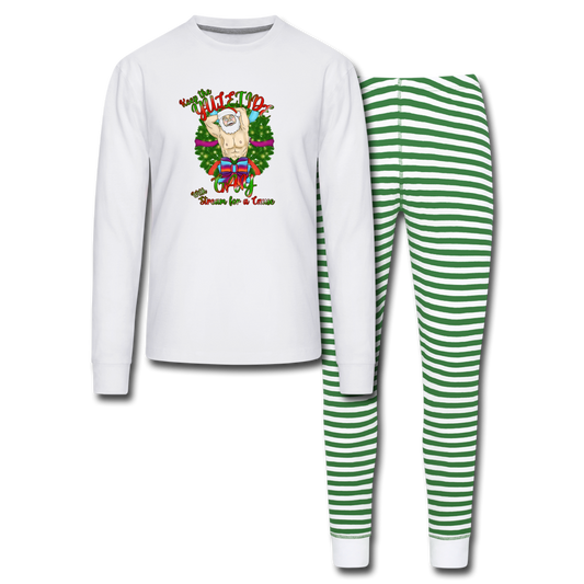 Stream for a Cause Pajama Set #1 - white/green stripe