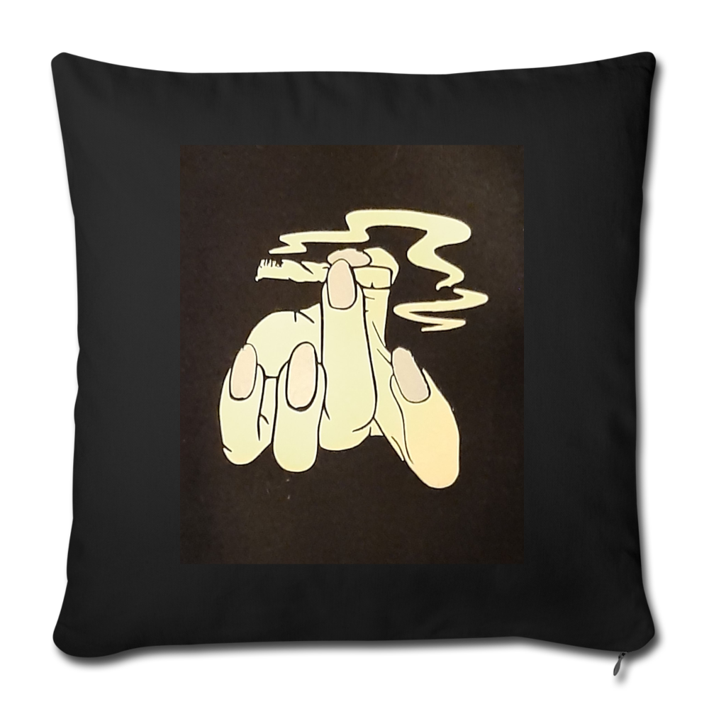 Goodvibesonly Throw Pillow Cover 18” x 18” - black